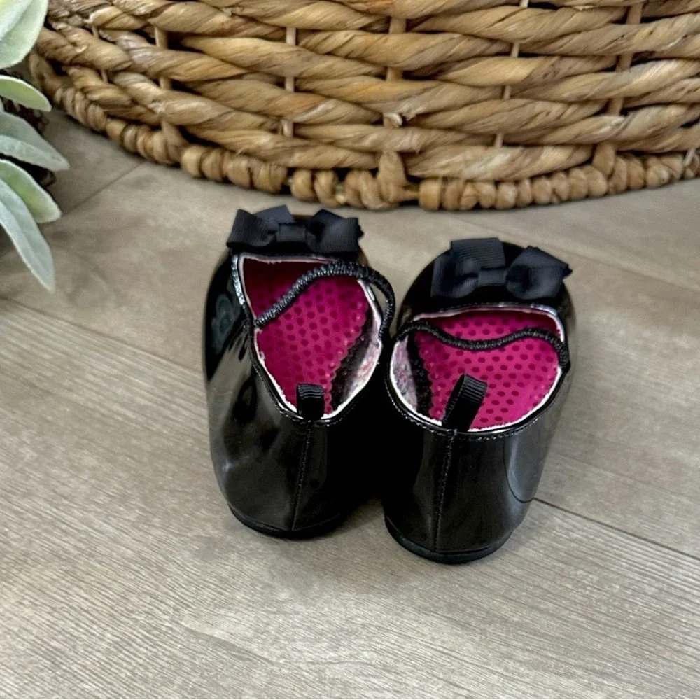 New Y2K HealthTex Girls Black Bow Mary Jane Toddler Girls Shoes Size 8